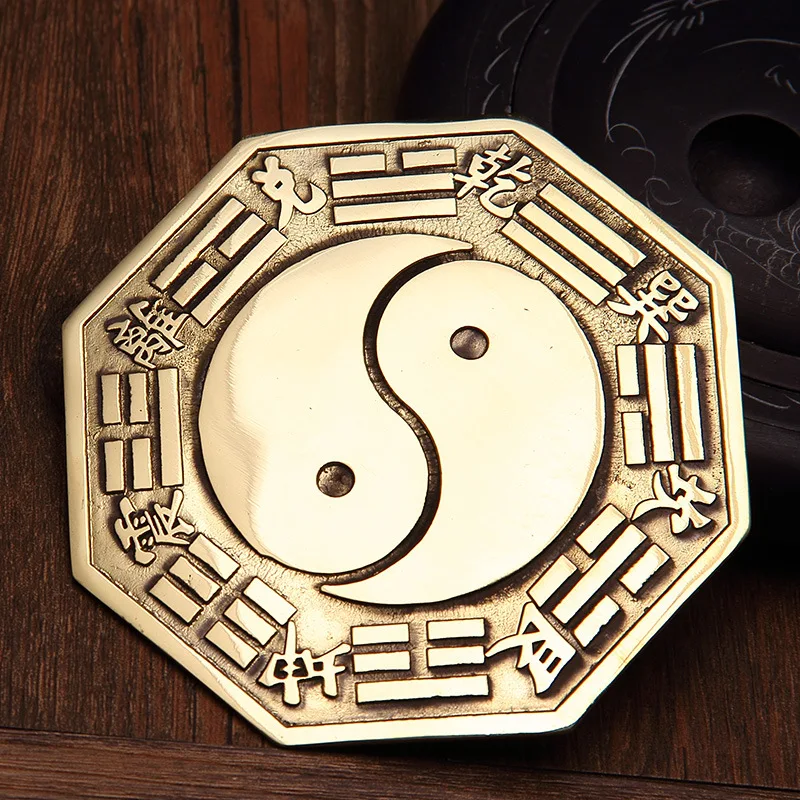 Fengshui китайское вогнутое Выпуклое медное зеркало Taiji Bagua Настенное подвесное