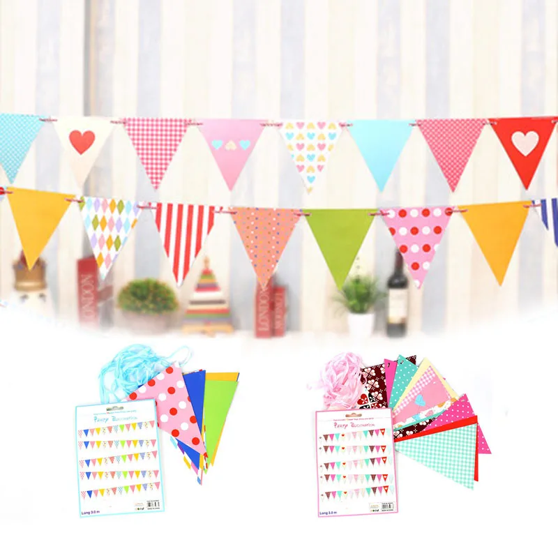 1 пакет бумажные флажки красочные на день рождения товары для сувениров баннер