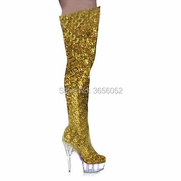 Qianruiti роскошный блестящий яркий Bling Фетиш сапоги сексуальные женские