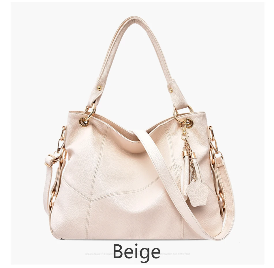 Luxury Designer Women Leather Handbags Vintage Female Shoulder Bags Tassel High Quality Handbag Ladies Large Tote Bag Sac a Main