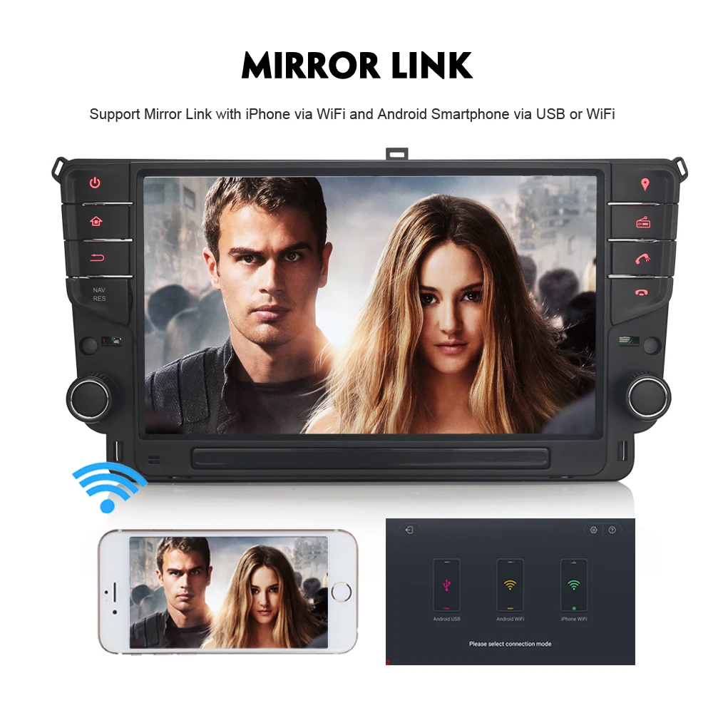 Автомагнитола 9 дюймов Восьмиядерный процессор Android 8 0 GPS SatNav DAB + WiFi 4G BT SD OBD USB для VW