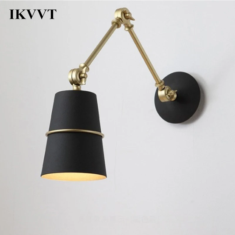 IKVVT регулируемый настенный светильник E14 для современной спальни с изголовьем