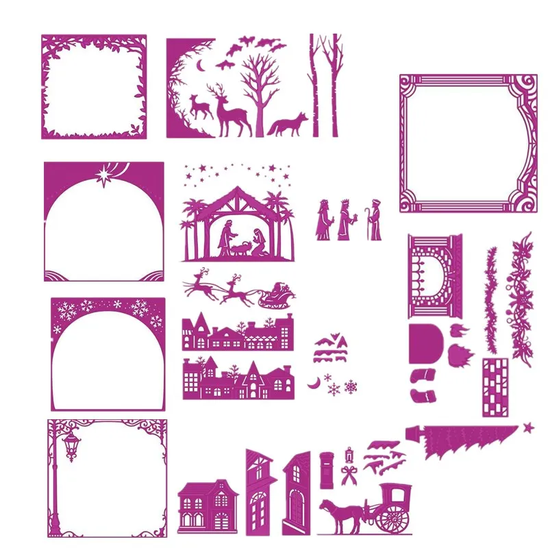 Рождественский Санта-Клаус Иисус металлические трафареты для DIY украшения