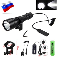 white t6 led tactical hunting flashlight 2500lm weapon gun lightrifle scope mountpressure switch18650 batterycharger