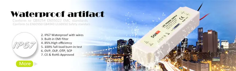 Sanpu LED адаптер драйвер 350mA 20 Вт 48 в постоянный ток питание SMPS водонепроницаемый IP67 AC/DC 10-48 В трансформатор освещения пластиковый чехол