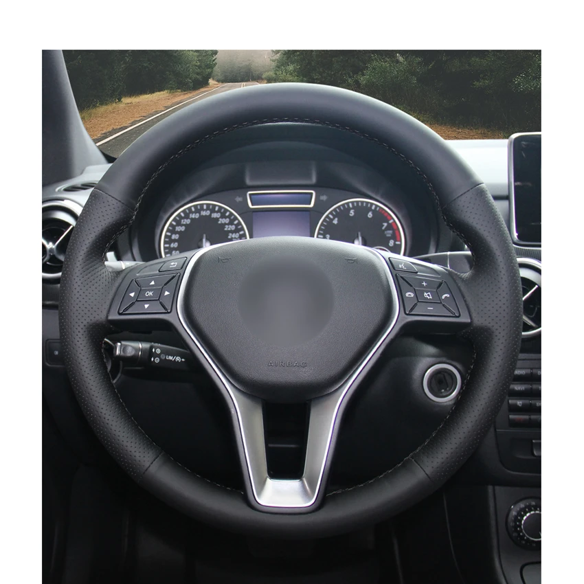 Ручная работа PU искусственная кожа чехол на руль для Mercedes Benz A Class 2013 2015 B 2011 2014 CLA