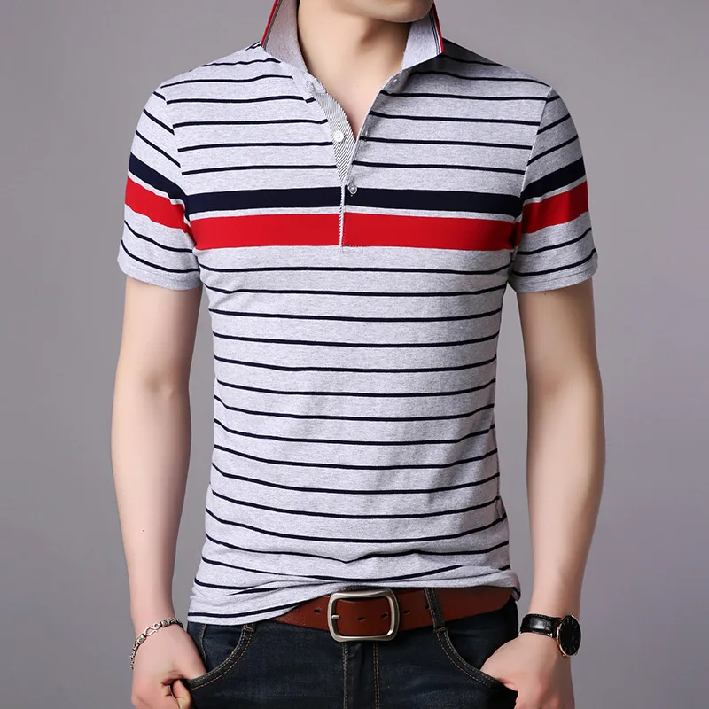 Polo Shirts Short Sleeve MOOWNUC Large size 4XL Summer Business Fashion Casual Stripes Classic style Men MWC Ventilation | Мужская