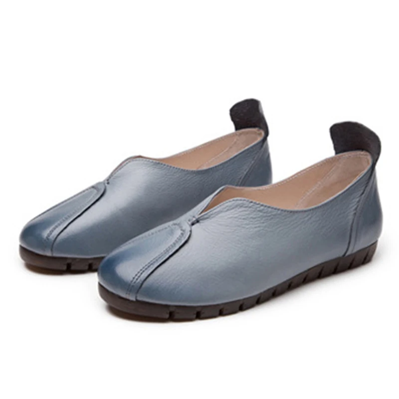 Женские лоферы на плоской подошве Fujin серые белые черные из натуральной кожи