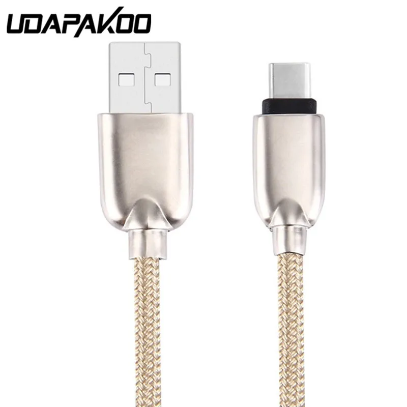 Udapakoo 1 м USB Type C usb нейлоновая оплетка Быстрая зарядка шнур для Huawei Honor 8 Mate 9 ZUK Z1 Z2 Lumia