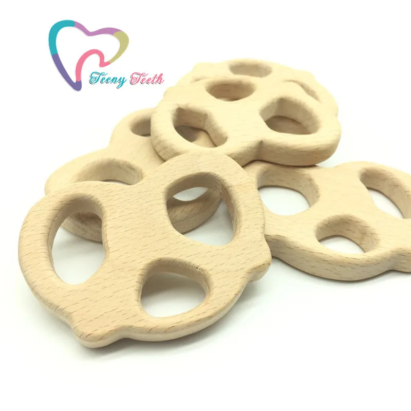 

Teeny Teeth 20 pcs Wooden Bread Teething Wood Pretzels Chewable Nursing Accessories Necklace Wooden Teether Pendants Bracelet