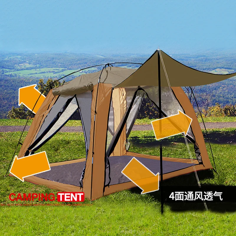 3 4 человек Наружная палатка для кемпинга четыре стороны двери окна рыболовная
