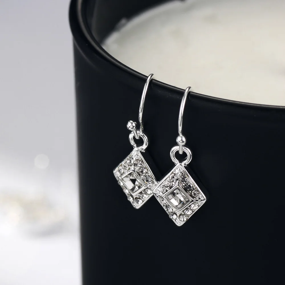 Неоглория горный хрусталь белый и желтый Сердце капли воды болтается Комплект