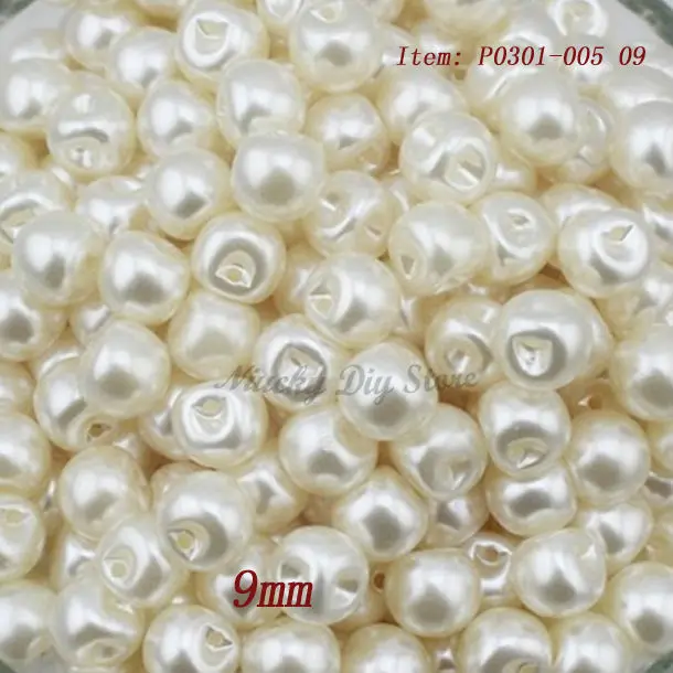 

144pcs 9mm The dark hole pearls buttons clothing / jewelry accessories sewing pearls button wholesale