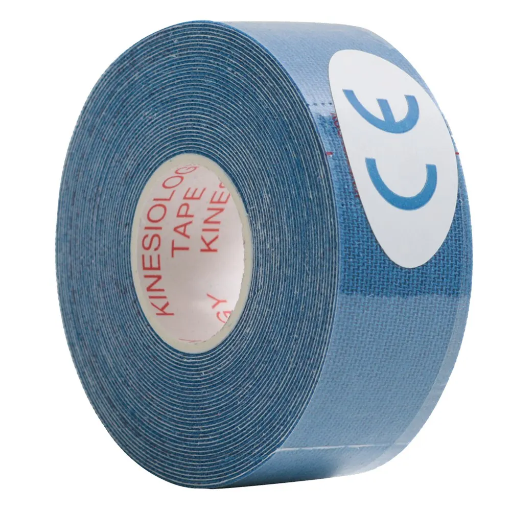 Navy Blue 1 шт., 5 м, кинезиологическая лента, повязка для мышц, рулон, хлопок, эластичная лента для колена, кинезиологическая, водонепроницаемая, для занятий спортом, фитнесом, тренажерным залом, мышечная боль - Цвет: Navy Blue
