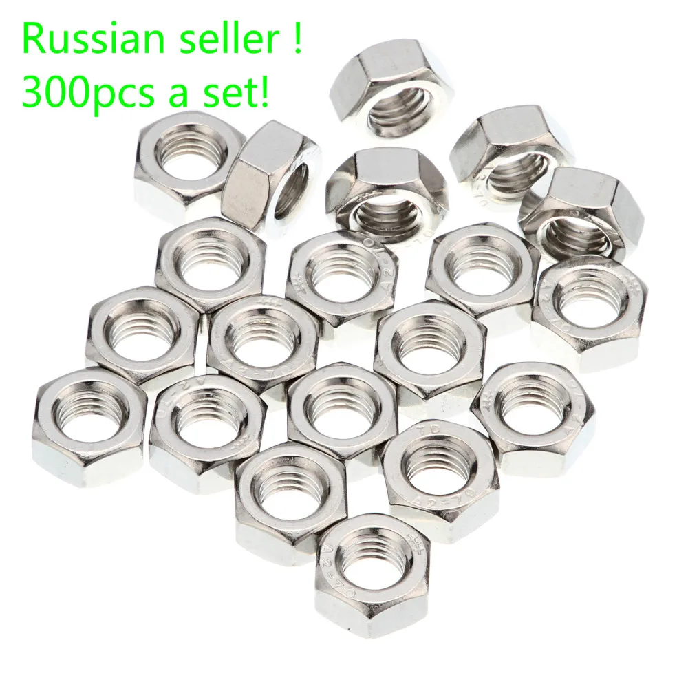 

Российский продавец! 300 шт., шестигранные гайки из нержавеющей стали