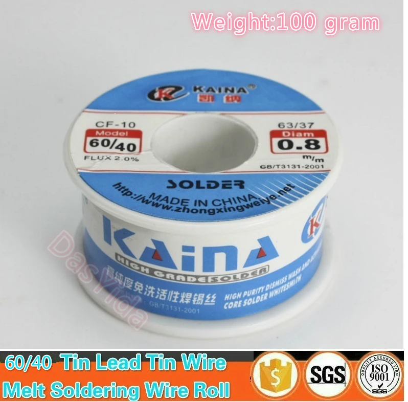 

Tin Lead Solder Wire 100g 0.5/0.6/0.8/1.0/1.5/2.0mm CF-10 60/40 Rosin Core Tin Lead Soldering Welding Wire 2.0% Flux Reel Tube