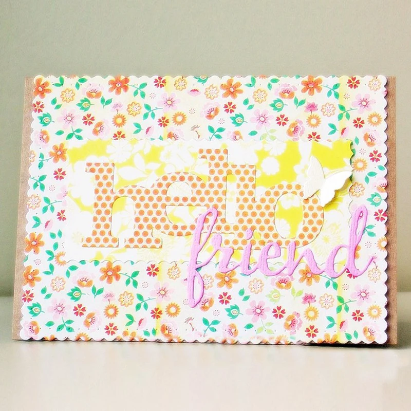 Новый металлический трафарет с надписью Hello для скрапбукинга