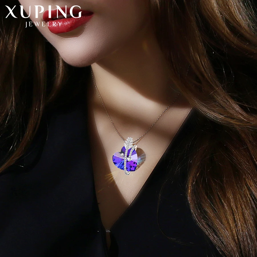 11 Xuping Романтический подвеска в форме сердца ожерелья Мода кристаллами от Swarovski