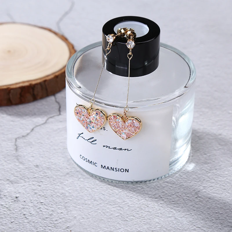 Женские корейские длинные серьги с блестками модные минималистичные ювелирные