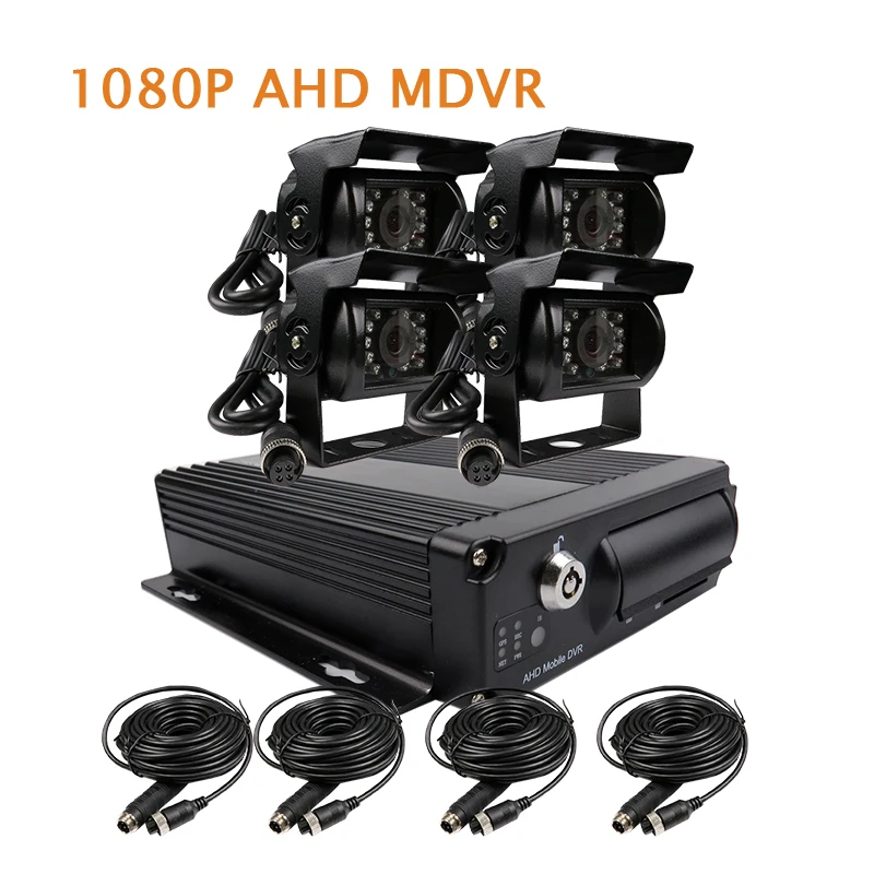 Бесплатная доставка 4 канала H.264 1080 P AHD 256 GB Автомобильный видеорегистратор SD