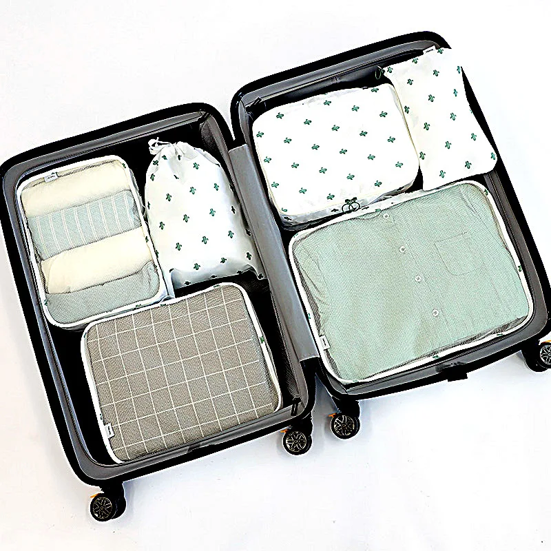 New 6PCS/Set High Quality Oxford Cloth Travel Mesh Bag In Luggage Organizer Packing Cube Organiser for Clothing | Багаж и сумки