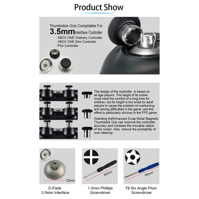 10 шт. элитные джойстики с ручками + 3D переноска отвертка запчасти для PS4 Xbox One Nintendo