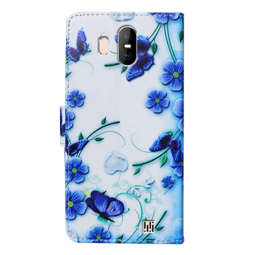 Чехол для HomTom S17 с принтом бабочки из мультфильма Кошелек мобильного телефона PU