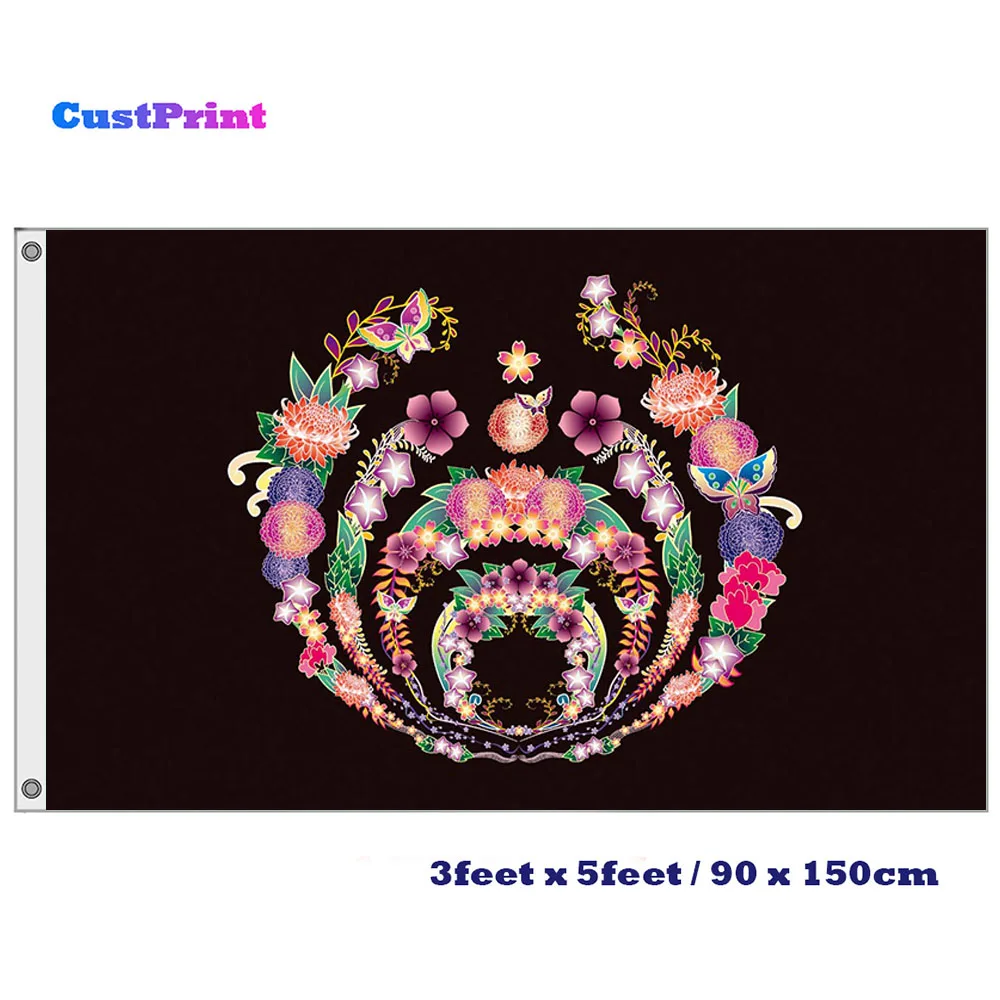 CustPrint 3ft x 5ft цветок липы декоративный флаг polyester полиэстер пользовательские печатные флаги
