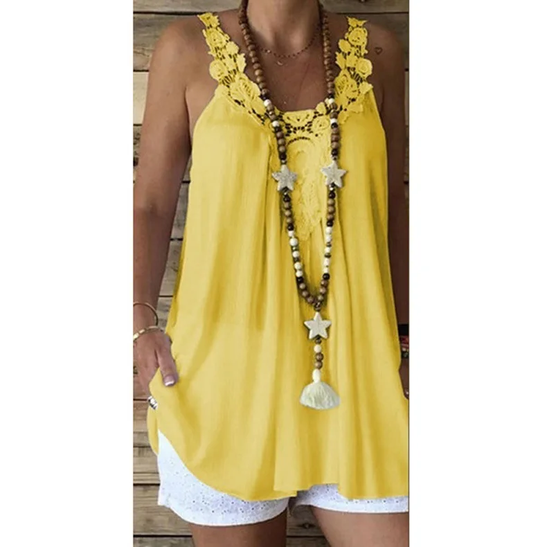 Женская блузка с V образным вырезом без рукавов|Блузки| |