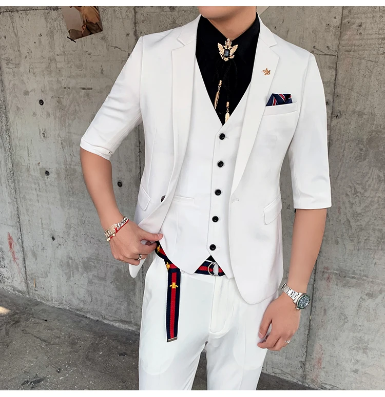 Зеленые костюмы для мужчин s Slim Fit костюмы розовый смокинг красный Терно курить мужские костюмы элегантный белый свадебный ужин платье 3 шт