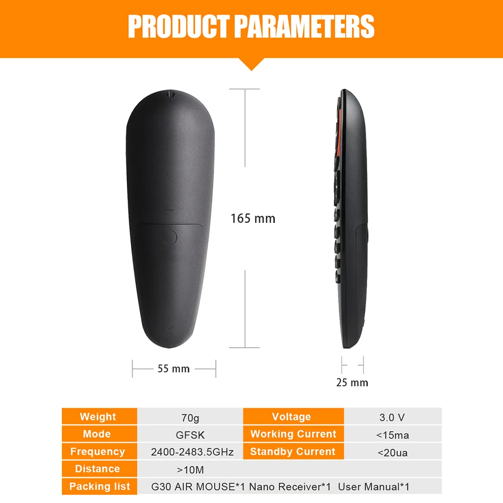 Пульт дистанционного управления 2 4G Беспроводная Голосовая воздушная мышь 33