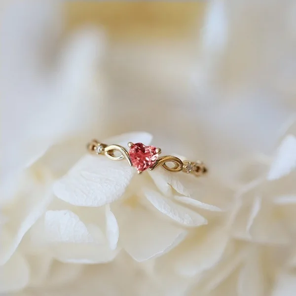 YellowGold Rosered 8 Уникальные новые кольца для женщин желтого, белого, золотого цвета, простое любовное сердечко, разноцветные циркониевые свадебные подарки, модное ювелирное изделие KAR385 - Цвет основного камня: YellowGold Rosered 8