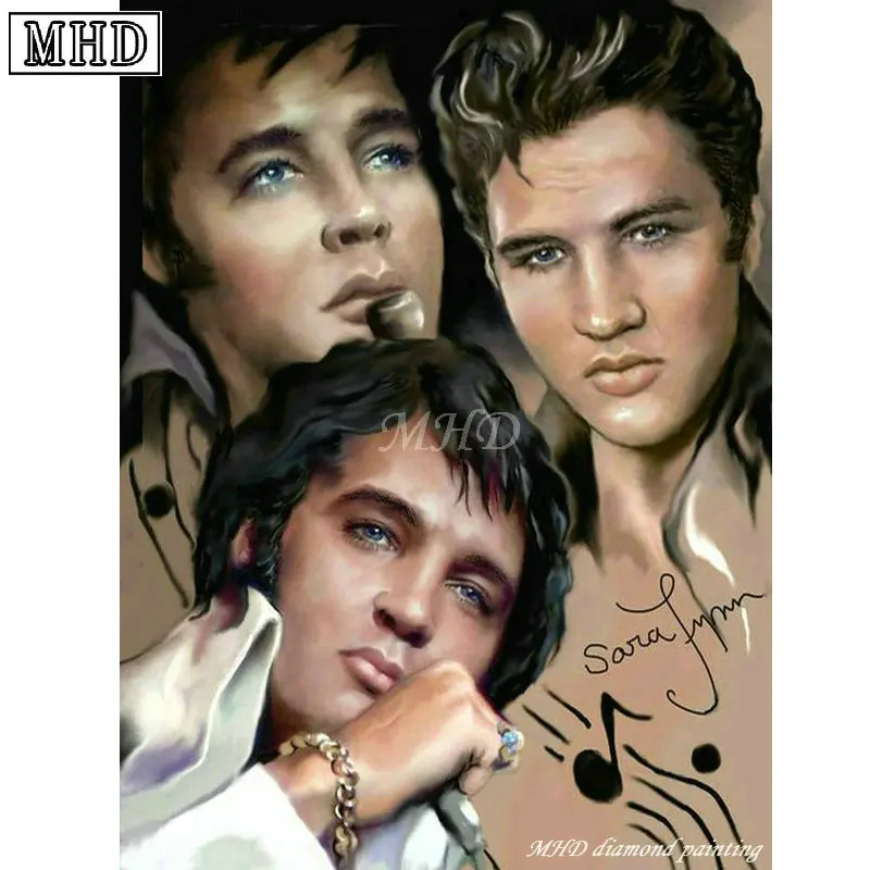 Полноразмерная Алмазная картина Elvis SC181 сделай сам 3D вышивка крестиком мозаика ручной работы|Алмазная и