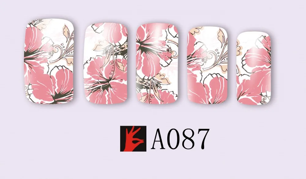 12 упак./лот переводка NAIL ART наклейки на ногти татуировки слайдера полное покрытие