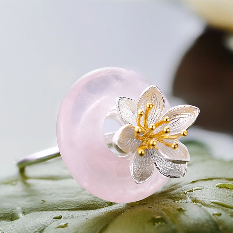 Lotus Fun Настоящее серебро 925 проба ювелирные изделия ручной работы шелест лотоса комплект ювелирных изделий с Кольцо Подвеска Ожерелье Висячие Серьги