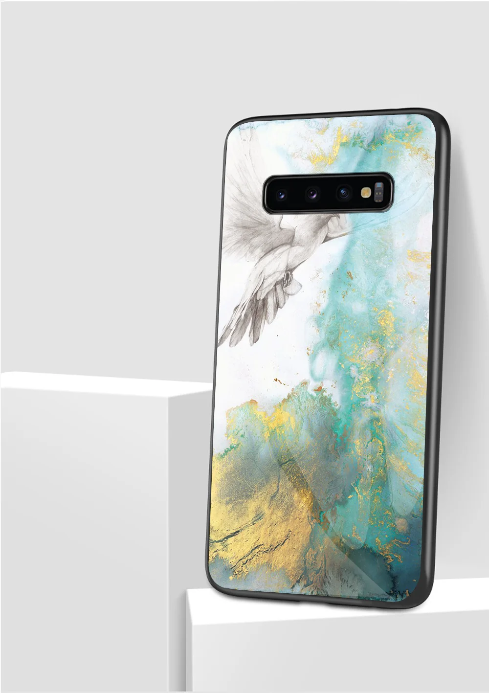 Чехол для телефона samsung Galaxy S10 случае samsung S10e Мрамор закаленное Стекло Силиконовые Рама задняя крышка для samsung S10 плюс случаях