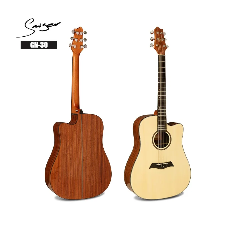 

Guitar Acoustic Electric Steel-String Flattop 41 Inches D-Body Guitarra 6 Strings Folk Pop Cutaway High Gloss Spruce Walnut