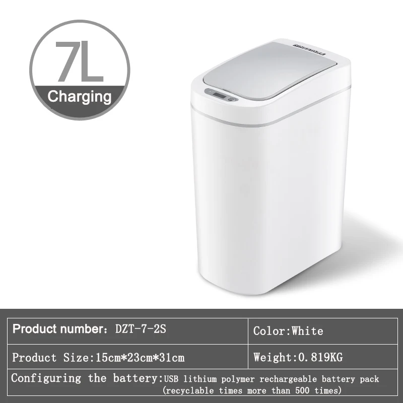 charging type Nashida интеллектуальный датчик мусорный бак электронный автоматический индукционный бытовой кухонный ванная туалет водонепроницаемый мусорный бак - Цвет: charging type