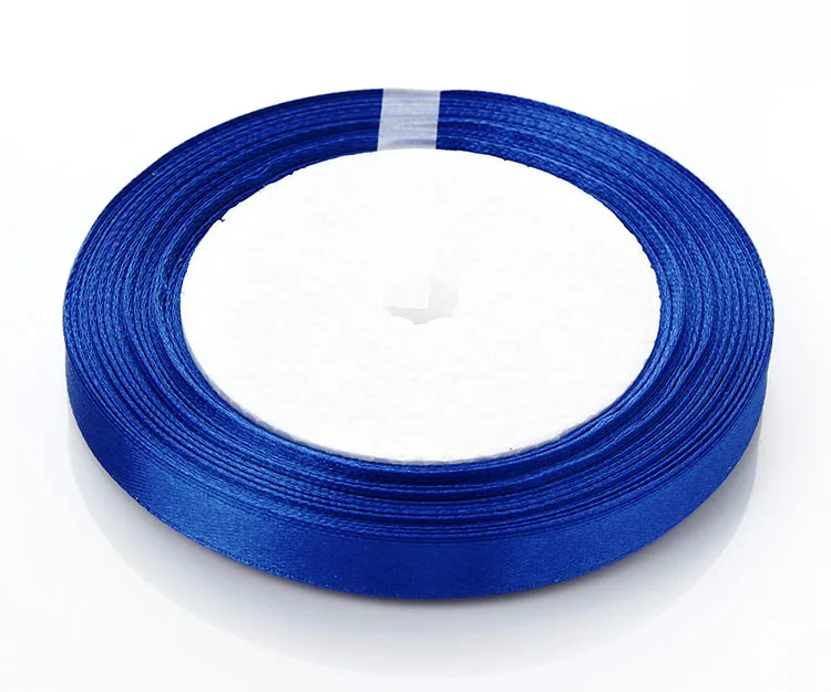 Лидер продаж 1 см Королевская Синяя атласная лента подарочная упаковка
