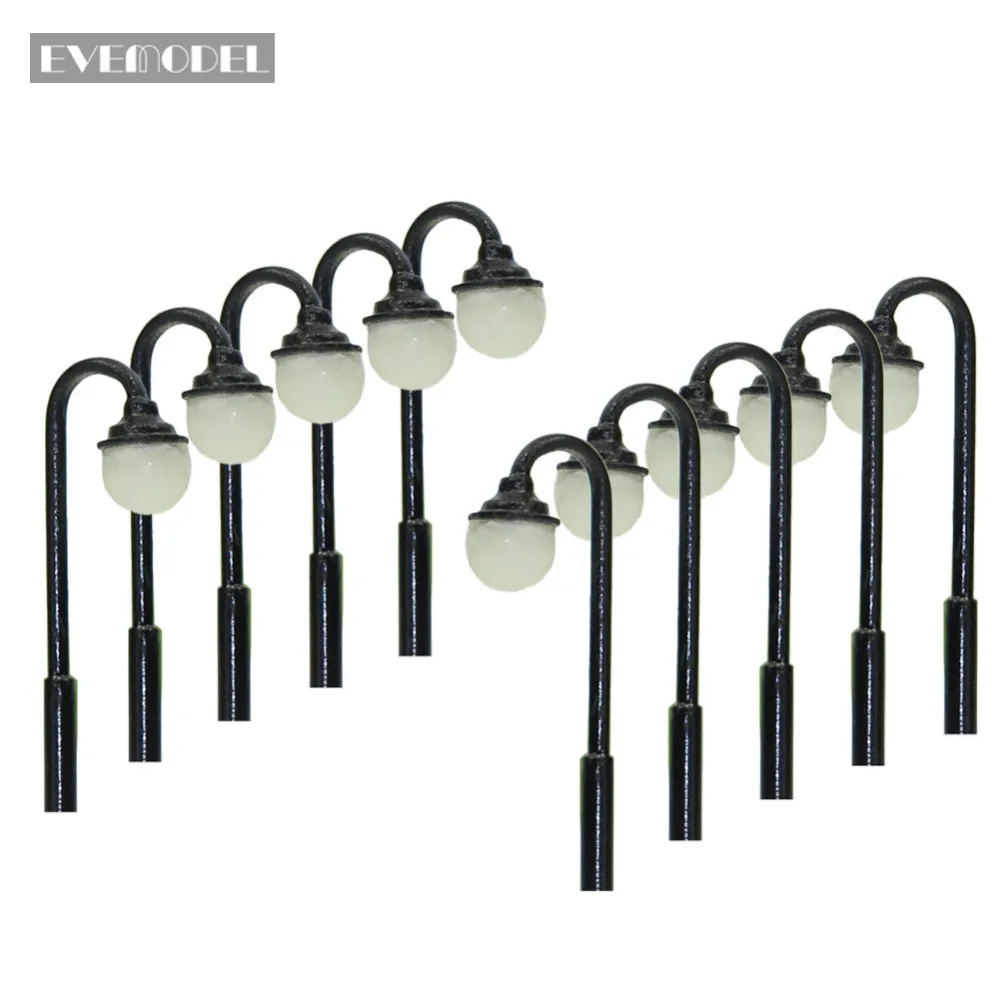 

Evemodel LYM23 10pcs Model Railway Z Scale 1:200 Lamp Post Street Lights Warm White LEDs