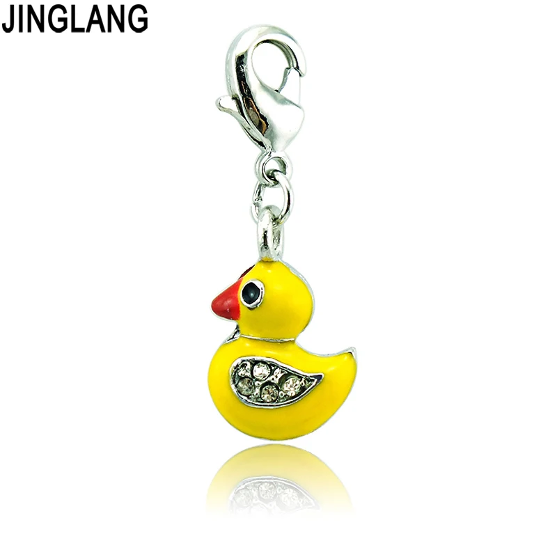 JINGLANG DIY новый дизайн Модный горный хрусталь желтое масло падение Подвеска утка