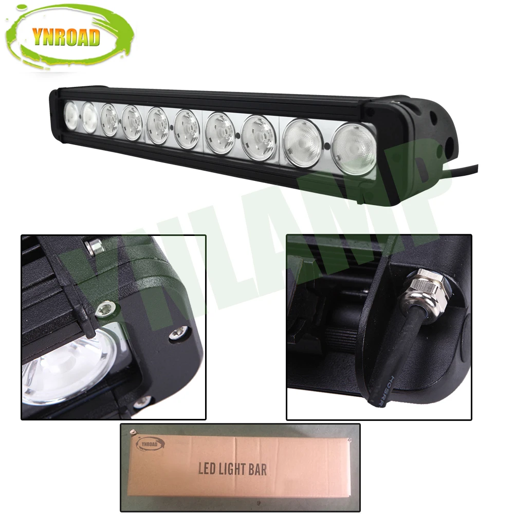 YNROAD 17inch 100w single row Led Light Bar Driving Offroad Spot/flood/combo 10V- 70V 7500LM for 4x4 ATV UTV USE IP68 | Автомобили и