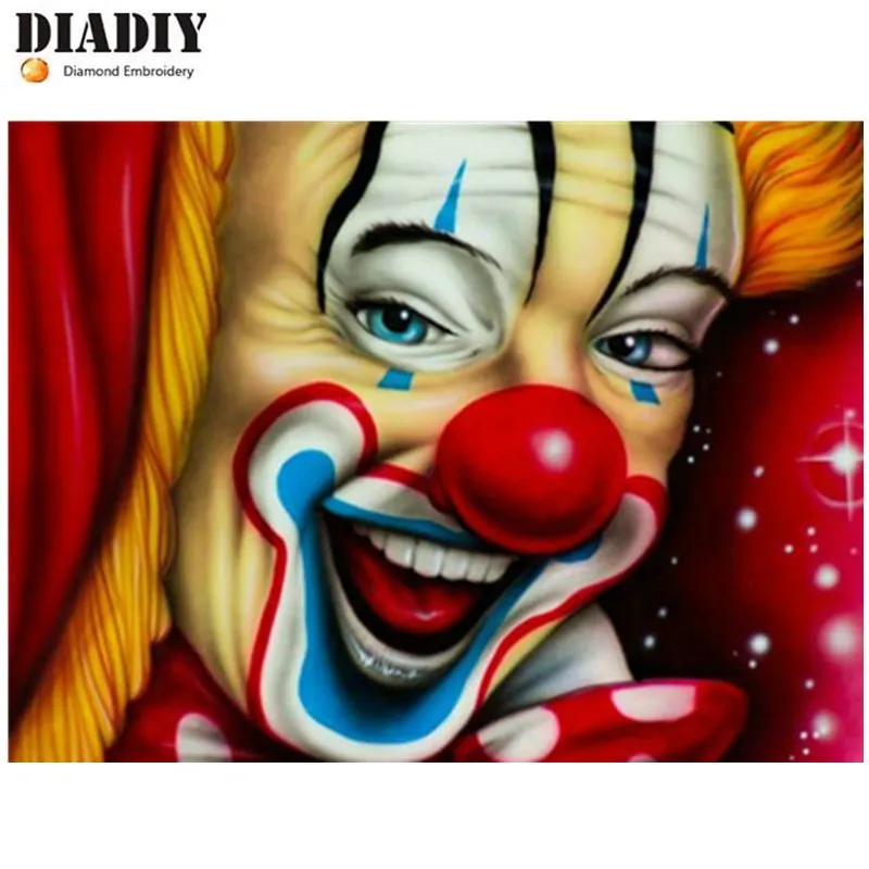 5D DIY Алмазная картина мультфильм клоун портрет вышивка крестом круглая мозаичная