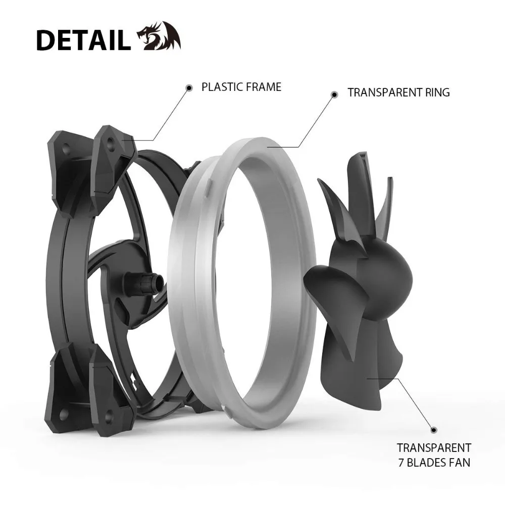 Redragon 3 пакет cpu Cooler GC F008 120 мм ПК Вентилятор RGB контроллер Светодиодный радиатор