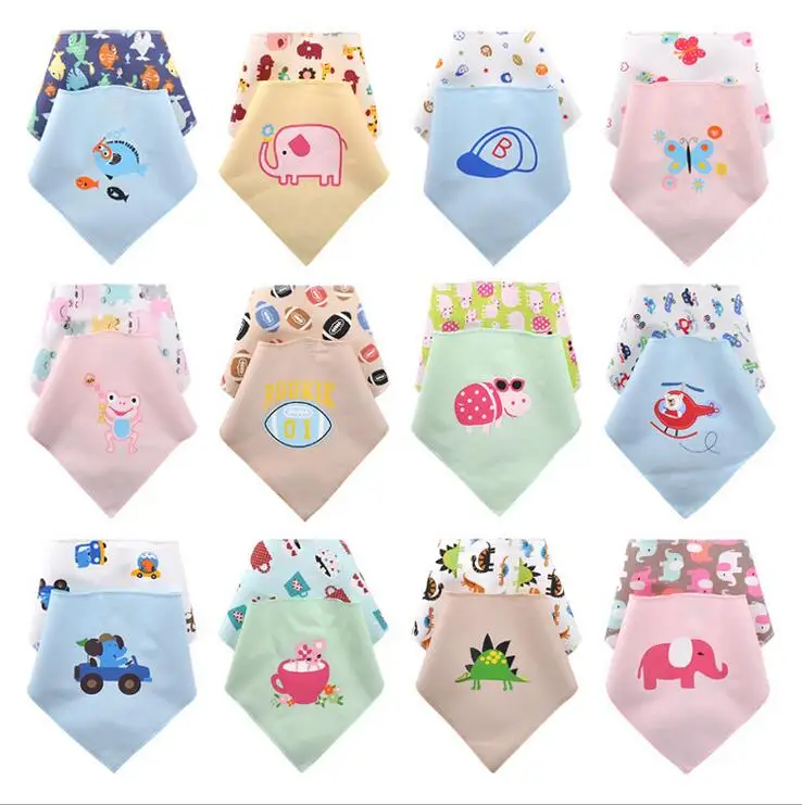 1 set baby bibs cotton girls boys bandana saliva towel burp bebes cloth Accessories Infant Animal Bavoir Newborn | Детская одежда и