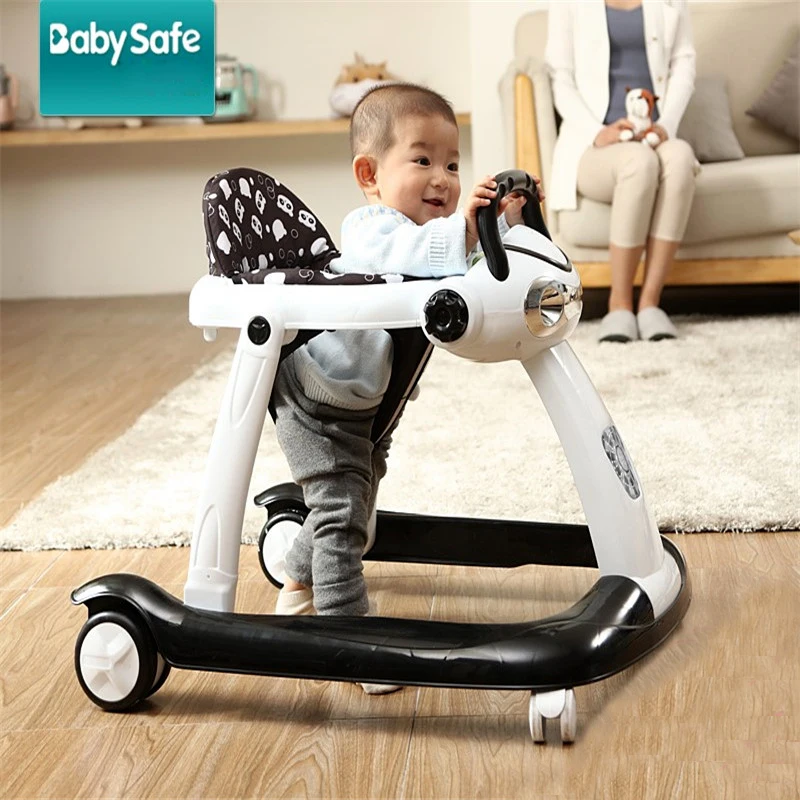 Babysafe детские ходунки с колесами анти опрокидывающийся музыкальный Безопасный детский автомобиль-ходунки детский ходунки помощник инвалидная коляска