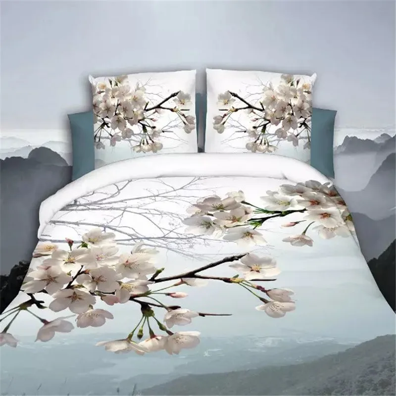 Романтическая 3D Роза шаблон Печать простыня наволочка Комплект постельного