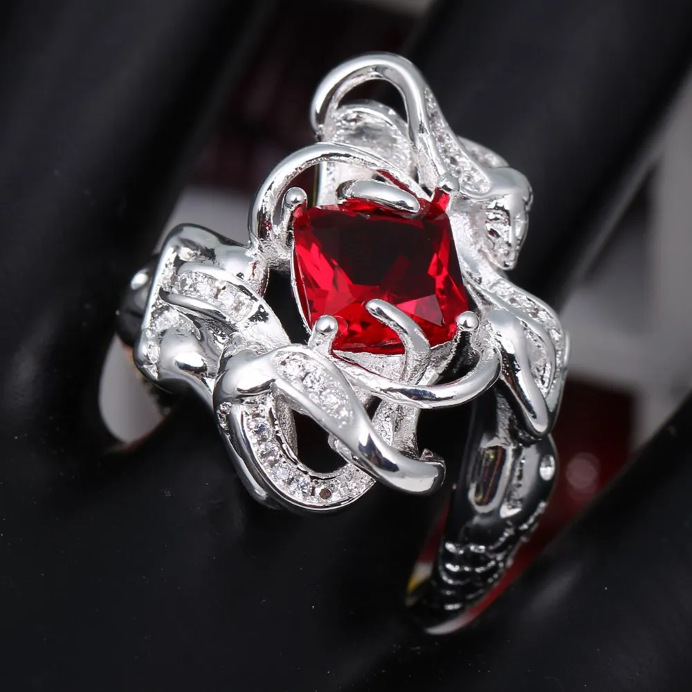 Red Marcatsa Классическая Русалочка невесты CZ кольца для женщин Многоцветный Кристалл Хип Хоп кольцо свадьба Бохо ювелирные изделия дропшиппинг Bague Femme - Цвет основного камня: Red