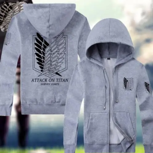 Атака Титанов Толстовка Shingeki no Kyojin 3xl зимнее пальто Косплей Eren куртка Levi для