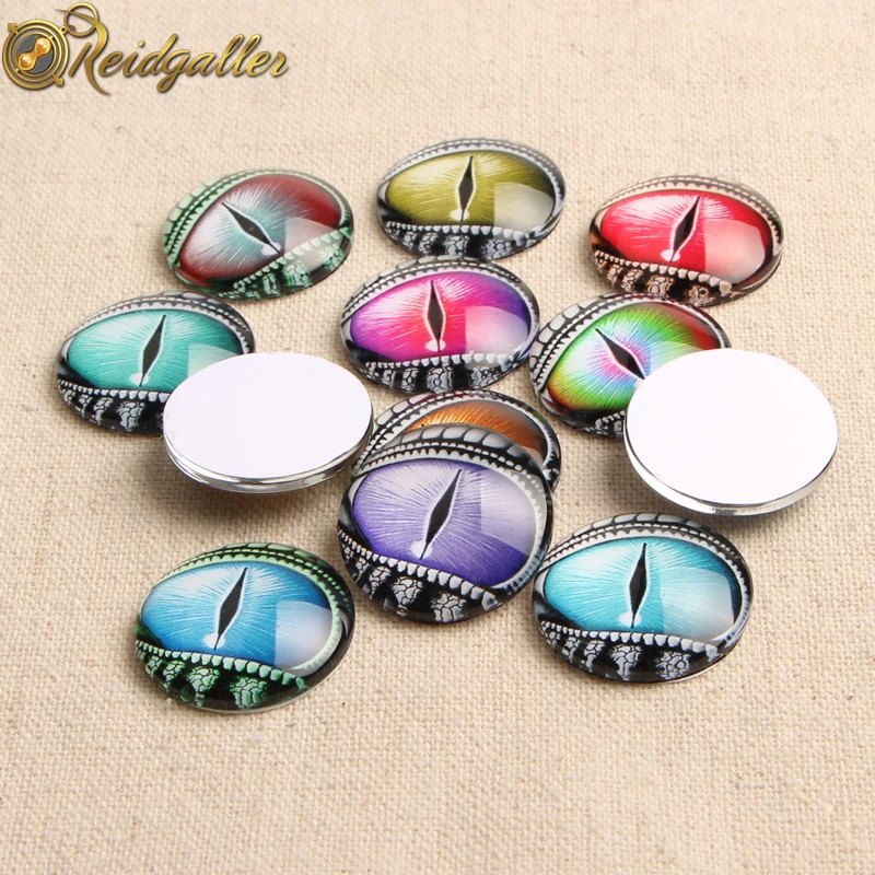 20 шт. стеклянный кабошон мм смешанные глаза Дракона фото Круглый купол плоские